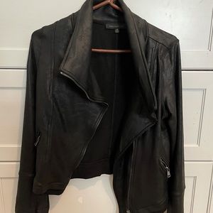 Faux leather moto jacket